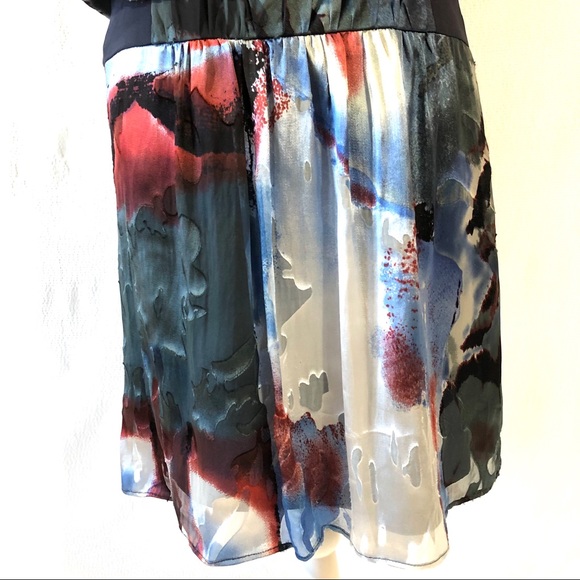 Julie Dillon Silk Drop Waist Abstract Print Dress - Picture 4 of 8